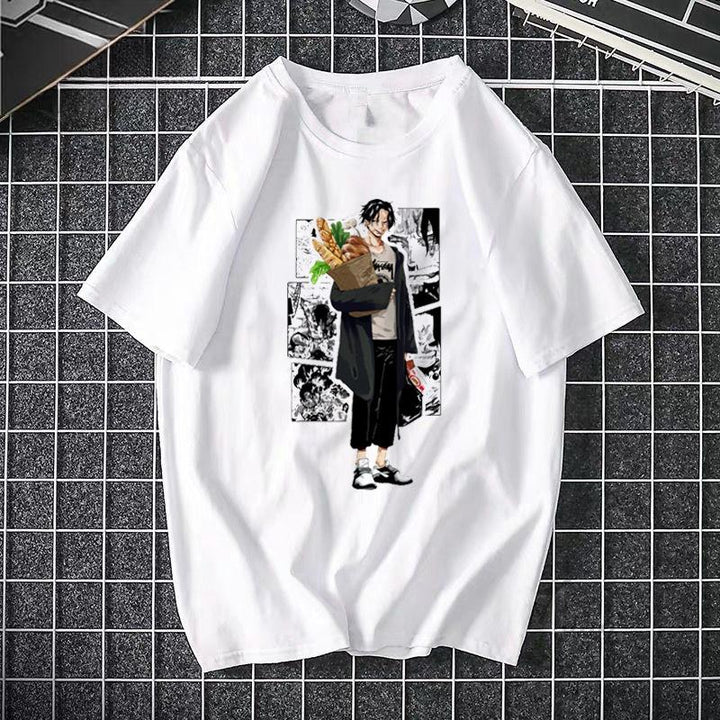 ONE PIECE Pirate King Luffy Fourth Grade Printed T-shirt Thin Top Short Sleeve Anime  Tshirt