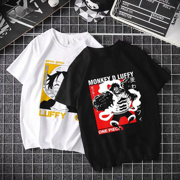 ONE PIECE Pirate King Luffy Fourth Grade Printed T-shirt Thin Top Short Sleeve Anime  Tshirt