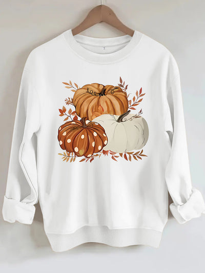 Three pumpkin patterned printed hoodies
