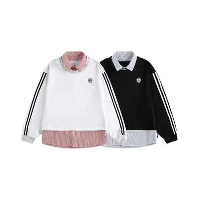 Fake two sports hoodies