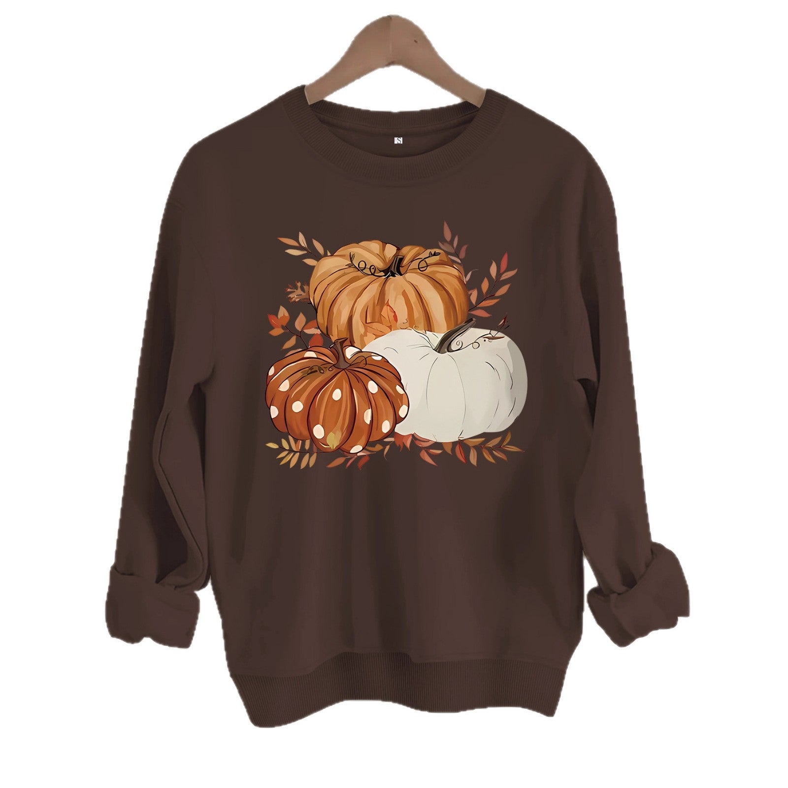 Three pumpkin patterned printed hoodies
