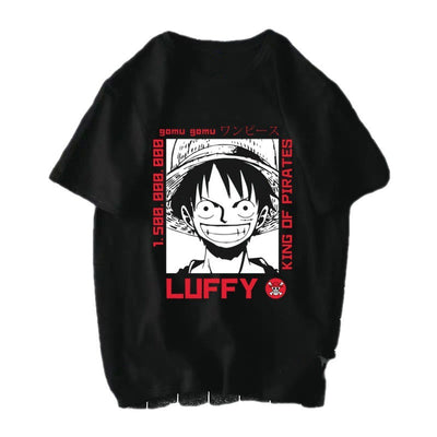 ONE PIECE Pirate King Luffy Fourth Grade Printed T-shirt Thin Top Short Sleeve Anime Tshirt