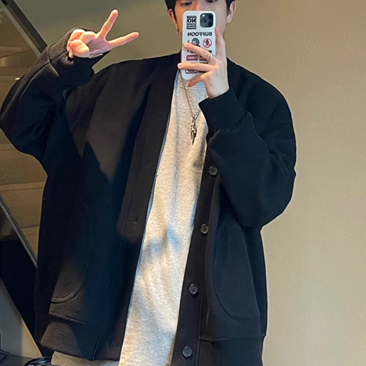 Men's spring and autumn hoodies with loose long sleeves