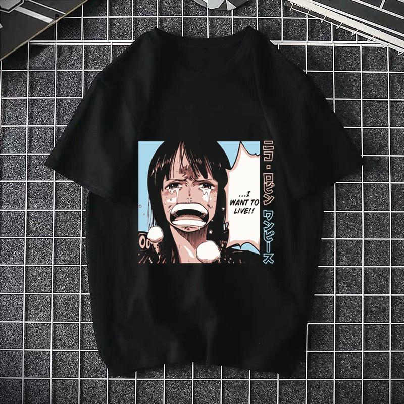 ONE PIECE Pirate King Luffy Fourth Grade Printed T-shirt Thin Top Short Sleeve Anime  Tshirt