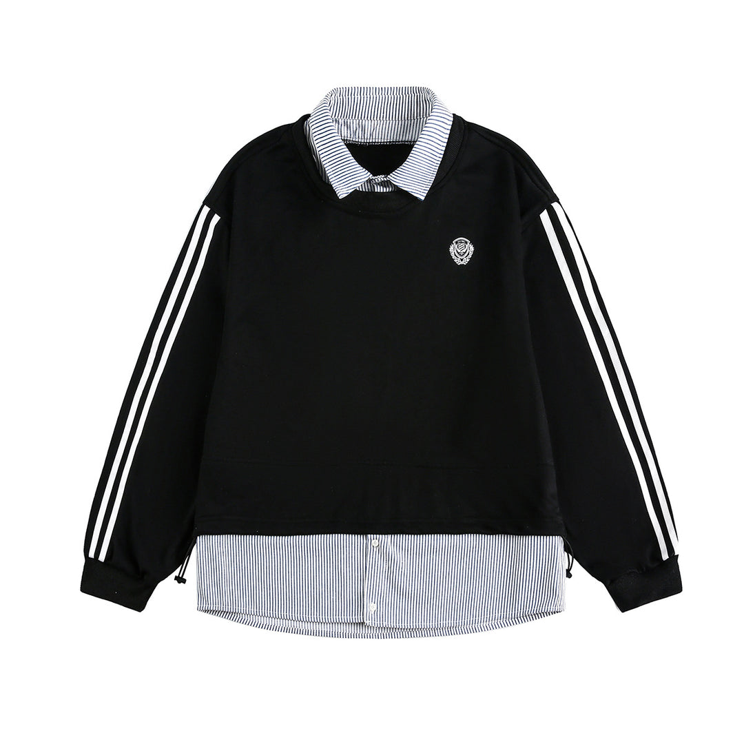 Fake two sports hoodies