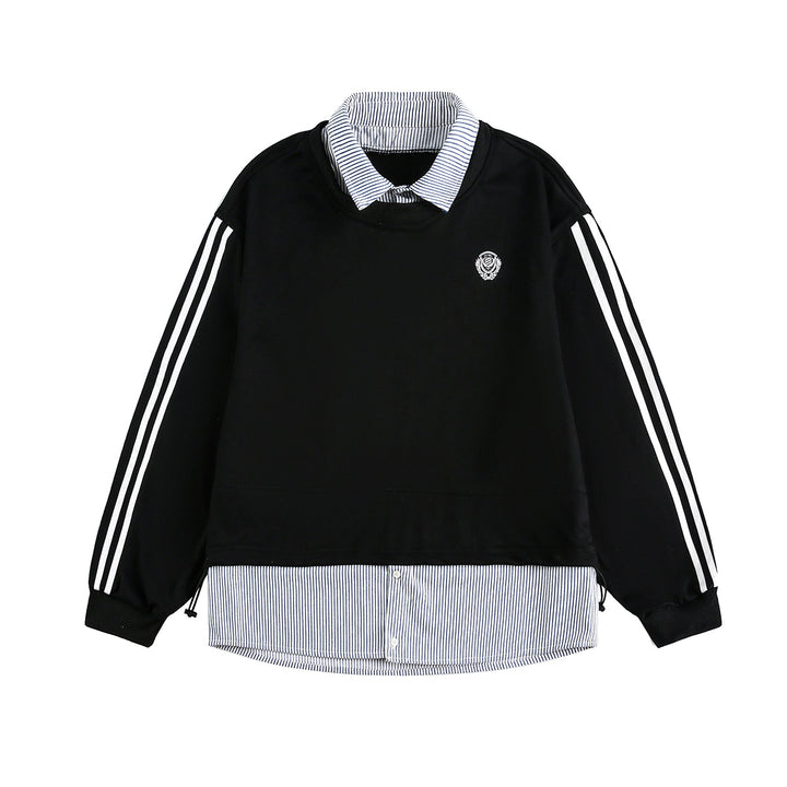 Fake two sports hoodies