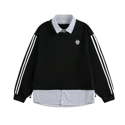 Fake two sports hoodies