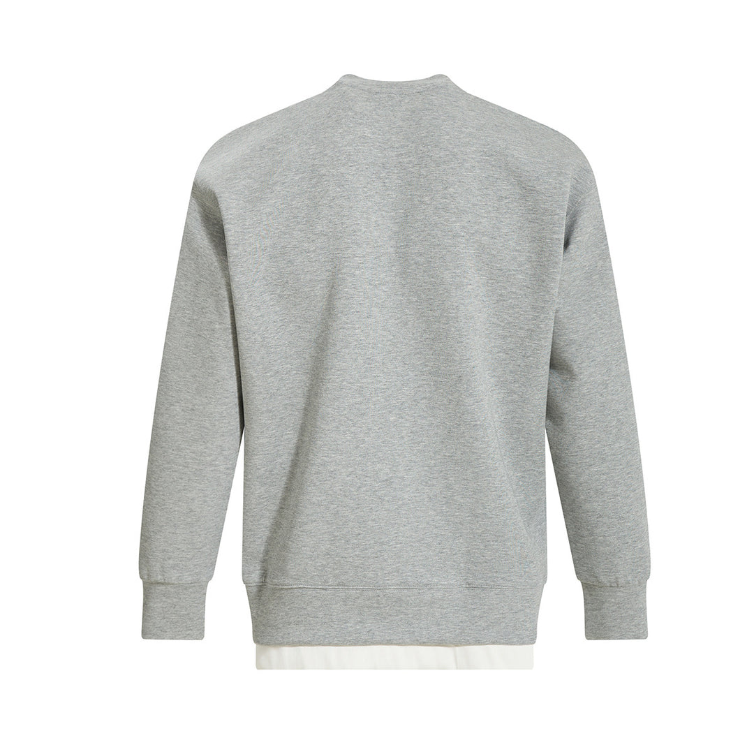 Henry collar undershirt fake two hoodies men