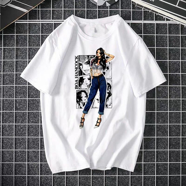 ONE PIECE Pirate King Luffy Fourth Grade Printed T-shirt Thin Top Short Sleeve Anime  Tshirt