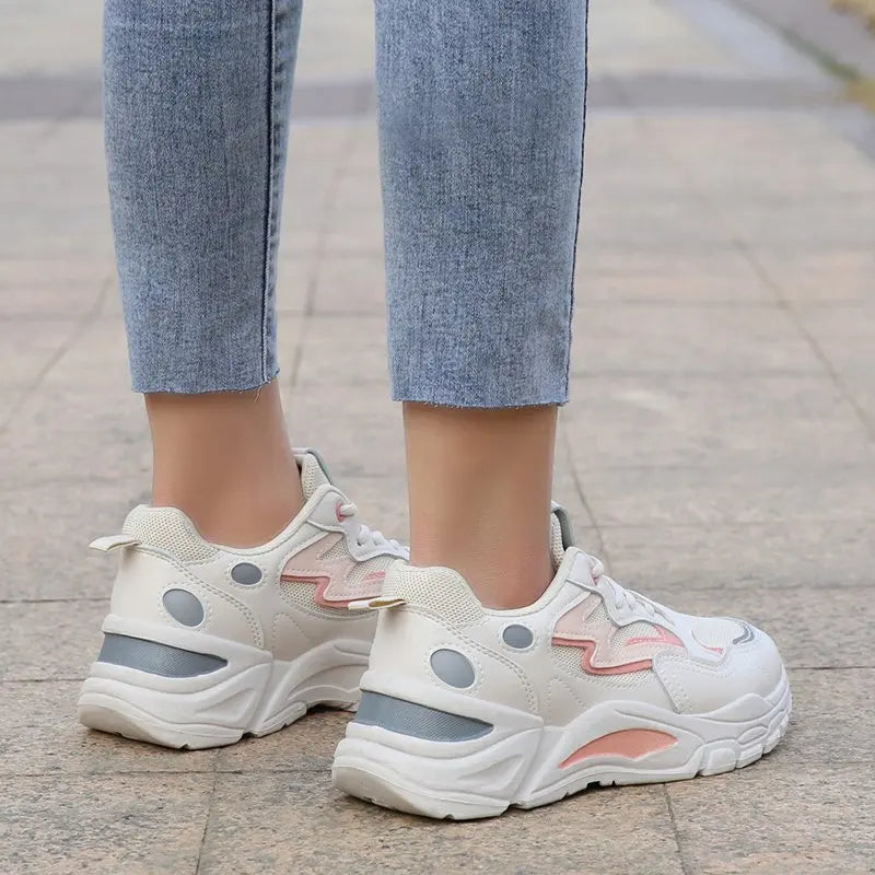Height Increasing Chunky Sneakers Women Platform Shoes New Breathable Mesh Sport Women&