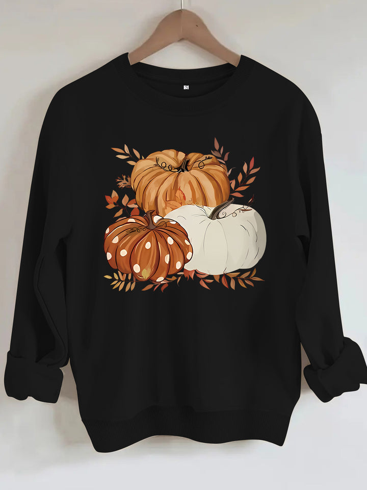 Three pumpkin patterned printed hoodies