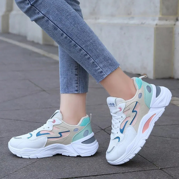 Height Increasing Chunky Sneakers Women Platform Shoes New Breathable Mesh Sport Women&