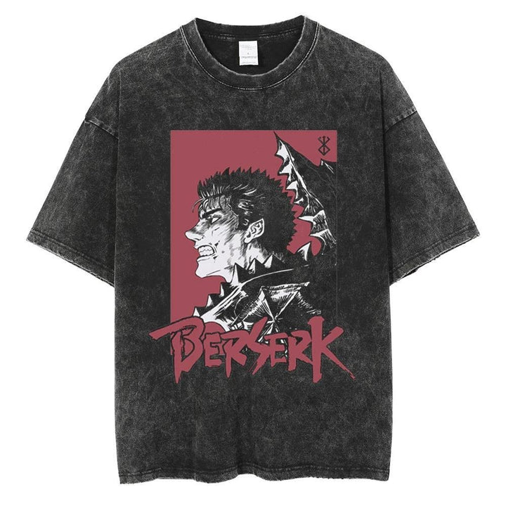 Men Hip Hop Streetwear Tshirt Washed Black