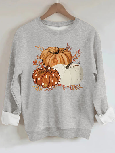 Three pumpkin patterned printed hoodies